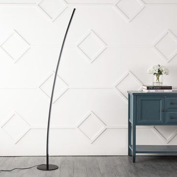 Malthe 71" Modern Contemporary Aluminum/Iron Arc Integrated LED Floor Lamp - JONATHAN Y